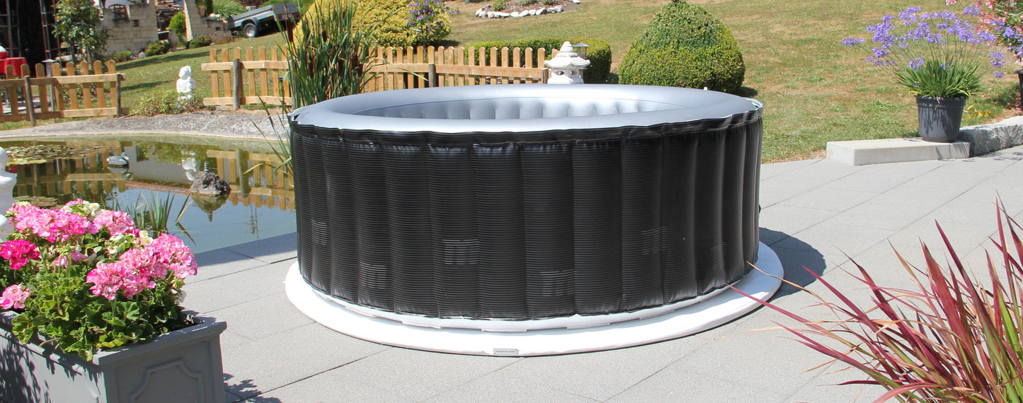 Energiesparende Whirlpool Unterlage Carbon Black rund Ø 204cm