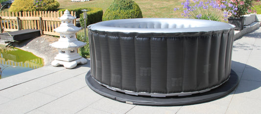 Energiesparende Whirlpool Unterlage Carbon Black rund Ø 204cm