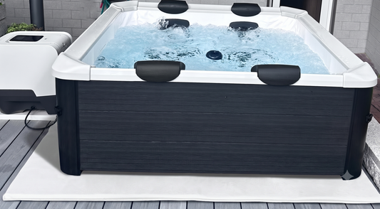 Energiesparende Whirlpool Unterlage Carbon Black 204cm x 204cm für feste Außenwände Shining White